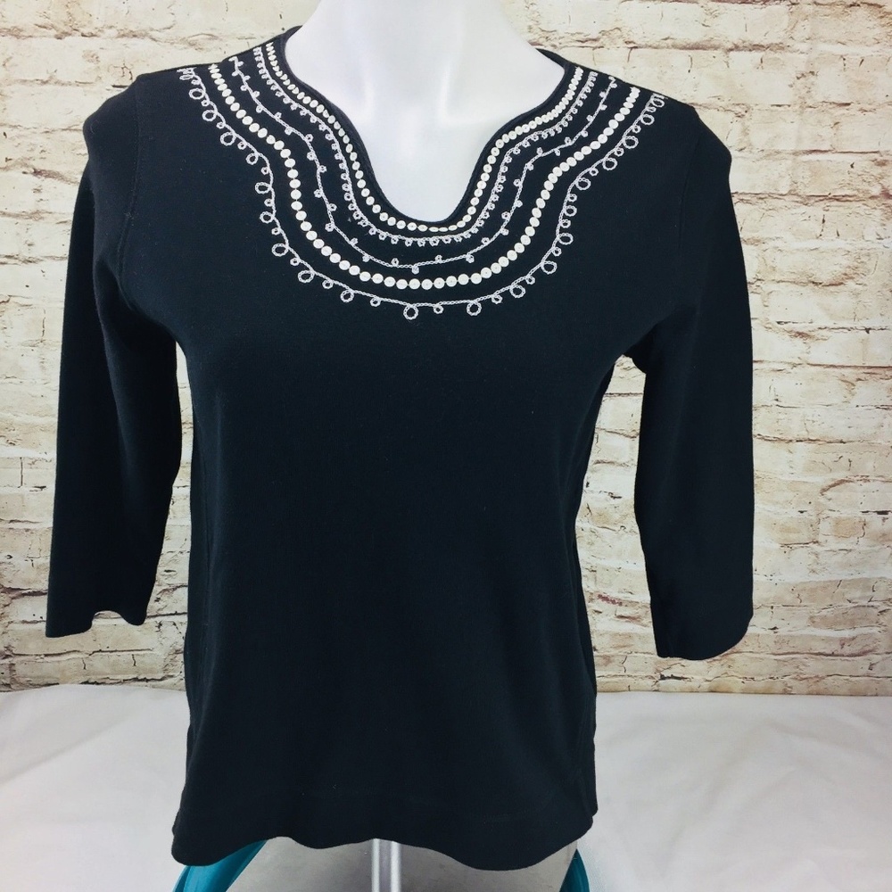 Koret Womens Shirt TOP LIGHT SWEATER SIZE S Black